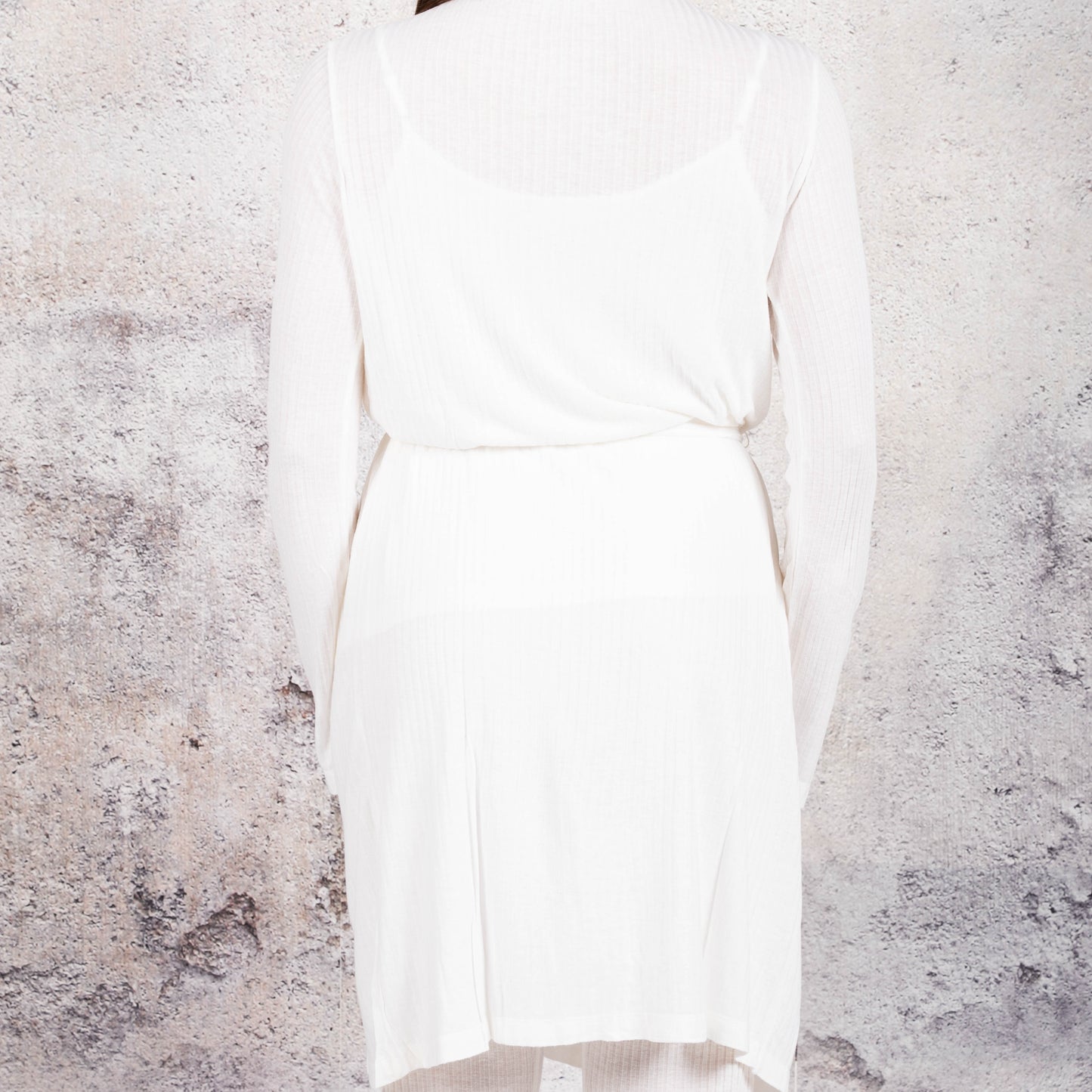 Ribbed Dressing Gown - Faith White